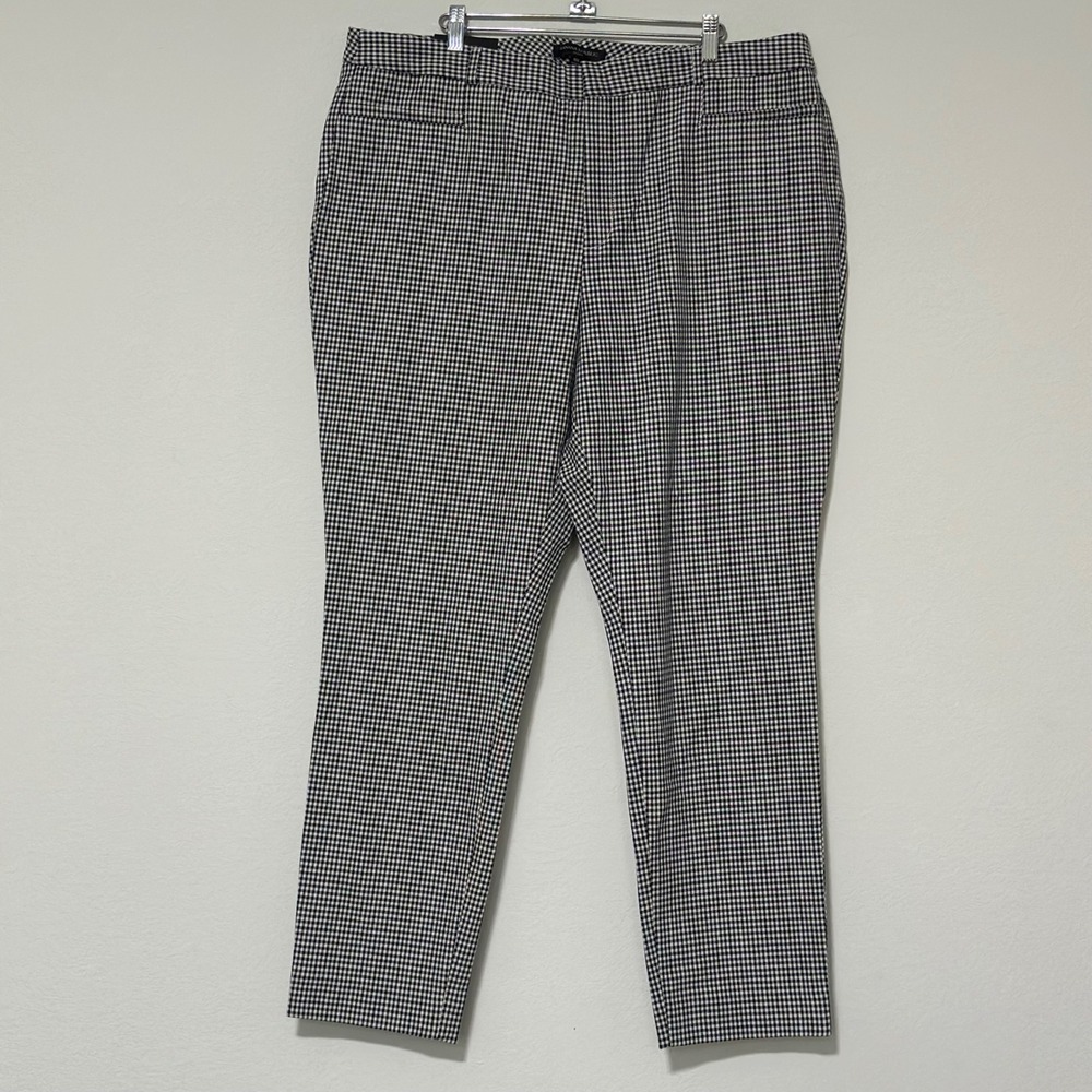NEW Banana Republic Curvy Sloan Pants Multicolor Checkered Bi Stretch NWT SZ 18L